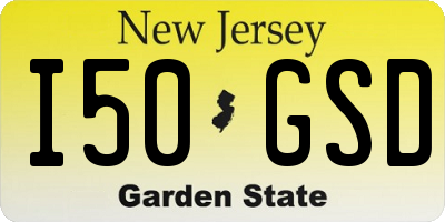 NJ license plate I50GSD