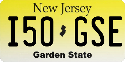 NJ license plate I50GSE