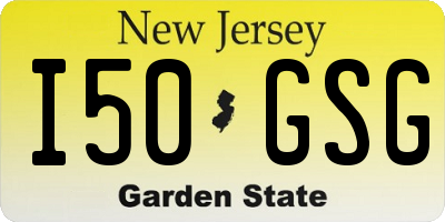 NJ license plate I50GSG