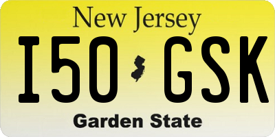 NJ license plate I50GSK