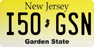 NJ license plate I50GSN