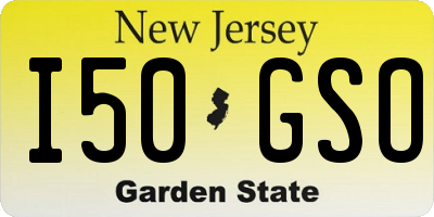 NJ license plate I50GSO