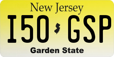 NJ license plate I50GSP