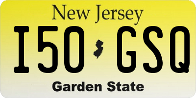 NJ license plate I50GSQ