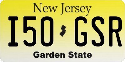 NJ license plate I50GSR