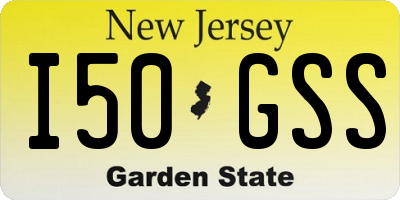 NJ license plate I50GSS