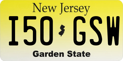 NJ license plate I50GSW