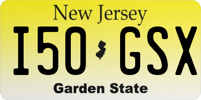 NJ license plate I50GSX