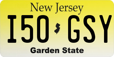 NJ license plate I50GSY