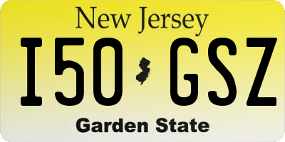 NJ license plate I50GSZ