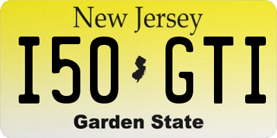NJ license plate I50GTI