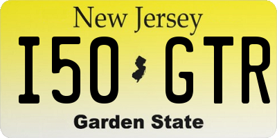 NJ license plate I50GTR