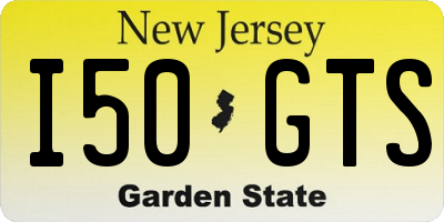 NJ license plate I50GTS