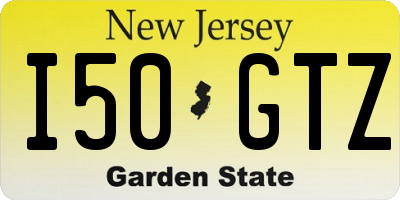 NJ license plate I50GTZ