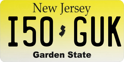 NJ license plate I50GUK