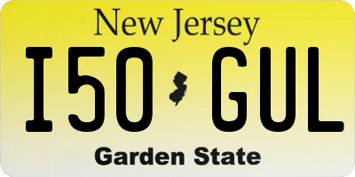 NJ license plate I50GUL