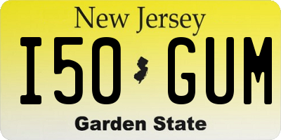 NJ license plate I50GUM