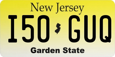 NJ license plate I50GUQ