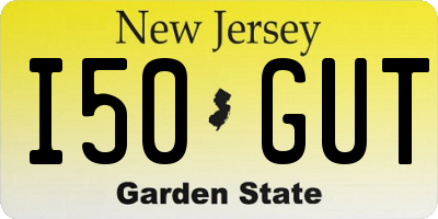 NJ license plate I50GUT