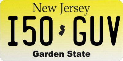 NJ license plate I50GUV