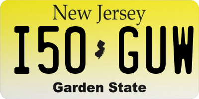 NJ license plate I50GUW