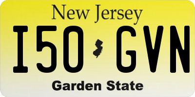 NJ license plate I50GVN
