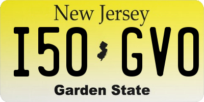NJ license plate I50GVO