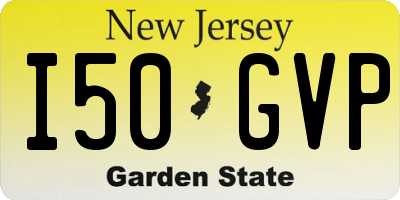 NJ license plate I50GVP