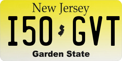NJ license plate I50GVT