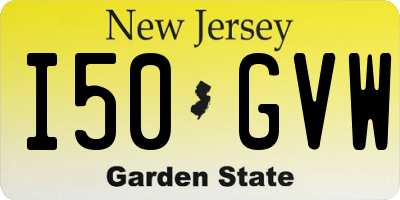NJ license plate I50GVW