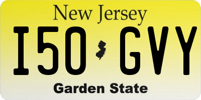 NJ license plate I50GVY