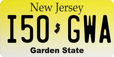 NJ license plate I50GWA