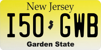 NJ license plate I50GWB