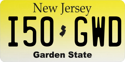 NJ license plate I50GWD