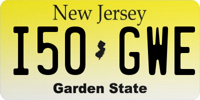 NJ license plate I50GWE