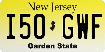 NJ license plate I50GWF