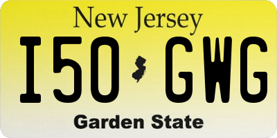 NJ license plate I50GWG