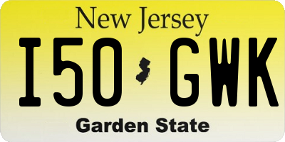 NJ license plate I50GWK