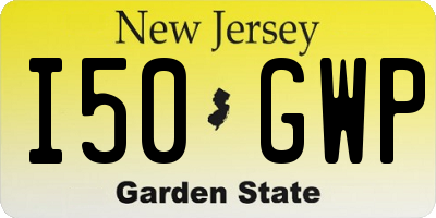 NJ license plate I50GWP