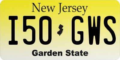 NJ license plate I50GWS