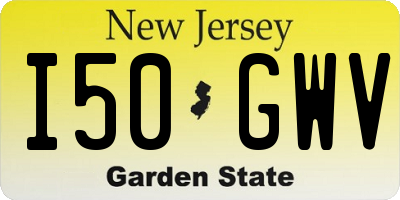 NJ license plate I50GWV