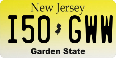 NJ license plate I50GWW