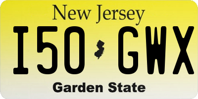 NJ license plate I50GWX