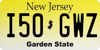 NJ license plate I50GWZ