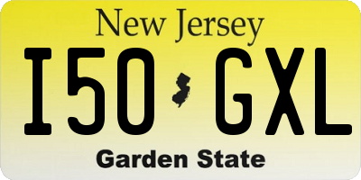 NJ license plate I50GXL