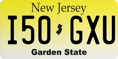 NJ license plate I50GXU