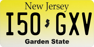 NJ license plate I50GXV