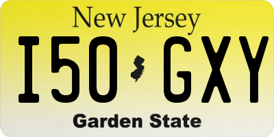 NJ license plate I50GXY