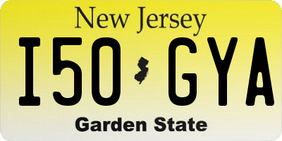 NJ license plate I50GYA