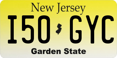 NJ license plate I50GYC